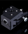 Super Built Tough Premium Dual Drive Extruder Kit for Ender 3, heavy-duty black plastic with dual gear mechanism.