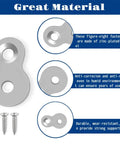 Heavy Duty Figure 8 Fasteners Set With Screws For Desk And Table Top Connectors, 12 gauge zinc plated steel, close-up details