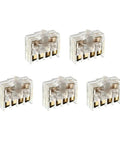 Five Compact 220V 3A DPST Button Actuator Limit Switches With 4 Screw Terminals 30x11x28mm JW2-11, clear case, rugged industrial design