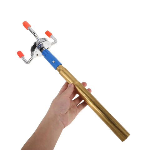 Heavy Duty Aluminum Alloy Smoke Sensor Disassembler Tool For Office Checks With Slick Transducer Wrench shown in hand.