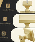 Solid As Nails 5 Pack Square Cabinet Knobs Brushed Brass Finish Zinc Alloy Drawer Handles close-up of easy operate design with rounded edges.