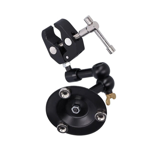Pro Grade Soldering Clamp And Stand For Maintenance And Repair, Alloy Steel Welding Fixture With Rock Solid Holding And Adjustable Positioning, Compact Design For Precise Workbench Soldering; black adjustable clamp with round base