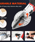 Kickass Heavy Duty Miter Shears Multi Angle Cutter with titanium alloy steel blade, adjustable angles for precise cutting.
