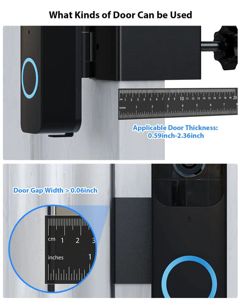 Adjustable Angle Doorbell Mount For Video Doorbells With 45 To 135 Degree Side Tilt, Anti Theft Design, No Drill Install display