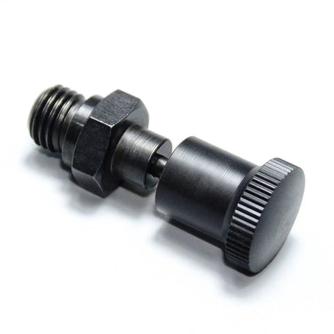 Built Tough Carbon Steel Index Plunger With Spring Loaded Locking Pin For Pro Level Tooling and Fixture Setup Delivering Knockout Grip and Relentless Durability MT303F Edition close-up view of plunger.