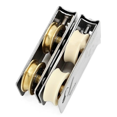 Double wheel stainless steel pulley roller for fixing squeaky windows and sliding doors, smooth gliding part.
