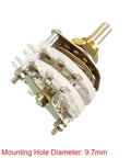 Pro Grade Two Pole Eight Position Two Deck Band Channel Rotary Switch Selector For Radios TVs And Industrial Controls, 18 Pins, Mount Hole 9.7mm, Shaft Diameter 6mm, Shaft Length 11.7mm, gold finish