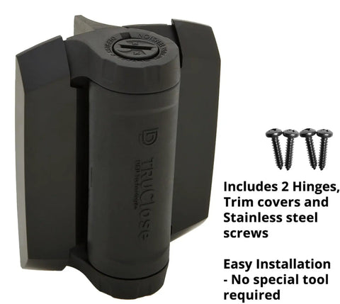Built Like A Tank Heavy Duty Gate Hinges With Patented Tension Settings For Pool Fences And Yard Entries Square Steel Design Smooth Self Closing Action For Busy Properties Sold As A Pair, includes 2 hinges and screws.