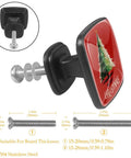 Square Glass Cabinet Knobs Set Of Four With Mounting Screws For Kitchen And Bath Furniture Upgrade Heavy Duty Abs Drawer Handles. Red Christmas design with solid black base.