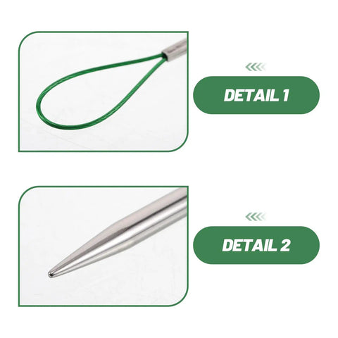 5-Piece Drawstring Threader Tool Set For Sewing, Portable Steel Elastic Band Threader With Big Eye Needle, Fast, Easy Threading For Bags, Hoodies, Jackets, Pants, And Elastic Waistbands, detail of loop and steel tip