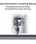 Next Level 3D Printer Featuring A Heavy Duty Enclosed Chamber And Scorching Hot Extruder That Crushes Carbon Filled Filaments And High Heat Plastics For Tinkerers And Makers Wanting Flawless Prints Without The Drama nozzle and leveling sensor detail for precise first-layer accuracy