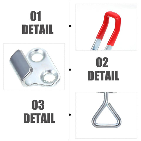 Detailed components of 8 Pack Adjustable Pull Latch Kit for Boxes Cabinets and Doors with Quick Release Toggle Clamp Hasp