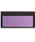 Universal Welding Helmet Lens Replacement Clear Viewing Plate 2 X 4 Inches in black with violet filter for safety use.