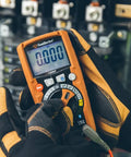 Electrician using ResPro TRMS BT Bluetooth Multimeter With App Connectivity IP67 Waterproof Housing True RMS Accuracy LED Flashlight 13090T