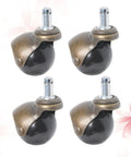 Four Slick Gliding Antique Bronze Swivel Casters Crazy Smooth Rollers For Office Desks And Workbenches With Quiet Locking Wheels Non Marring Carpet Safe No Hassle Replacement Gear.