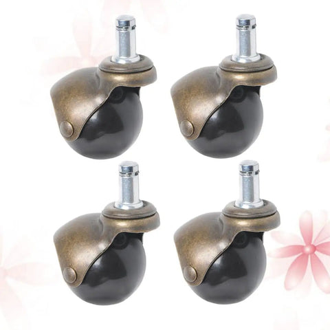 Four Slick Gliding Antique Bronze Swivel Casters Crazy Smooth Rollers For Office Desks And Workbenches With Quiet Locking Wheels Non Marring Carpet Safe No Hassle Replacement Gear.