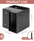 Heavy Duty 3 Way Corner Bracket Kit For Custom Workbench And Shelving, Black Steel, with 64 screws and dimensions shown.