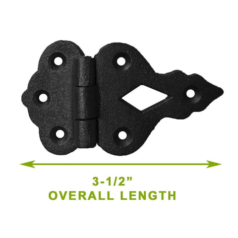 Two Pack Black Wrought Iron Offset Cabinet Hinges Three Eighths Inch Hoosier Style Kitchen Cupboard Door Hardware