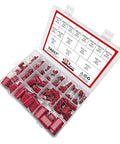 Kickass Assorted Cbb Capacitor Kit 154 Pieces 400V Metallized Electronic Components in organized storage case with red capacitors.