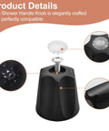 Three Piece Shower Knob Handle Replacement Compatible With Pfister Verve Taps Rust Proof matte black knob with silver screw.