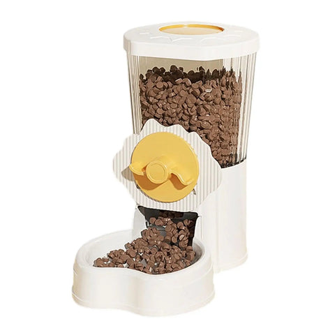 Automatic Pet Water Dispenser With Leakproof Cage Mount Keeps Your Pups Hydrated Straight Up No Mess Easy Hang Bowl For Cats And Dogs in white with yellow knob.