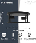 Matte Black Flush Mount Ceiling Light Two Light Fixture With E26 Base dimensions and bulb compatibility guide