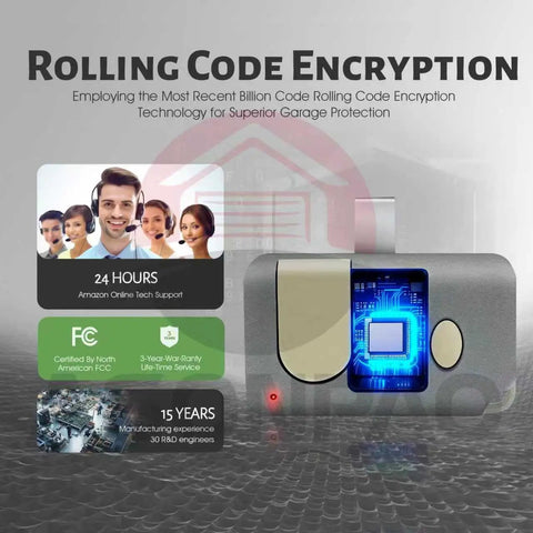 Two Pack Replacement Remote For Green Learn Button Garage Door Opener 139.53879 139.53859 with rolling code encryption feature