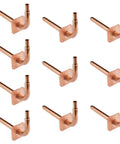 Pack Of 10 PEX Copper Stub Out Elbows With Wall Flange, 1/2 Inch Nominal, 8 Inch Length, Crimp Connection, Lead Free Copper