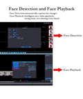Face detection and playback interface from Fo Sho Crisp 4K 8MP PoE NVR Security Camera Surveillance Kit with Smart AI.