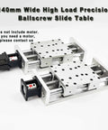 XYZ Axis Slide Table Linear Actuator NEMA23 Motor Hauls 100KG Loads Rock Solid Construction Dead Nuts 0.03mm Accuracy Slick Ball Screw 900mm Stroke Pro Maker Gear Head Favorite with high load capacity.