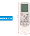 Top Shelf Mini Split Air Conditioner Remote Control Replacement with dimensions of 5.51 x 1.77 inches for easy use.