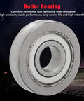 Tough As Nails 10mm Bore 30mm OD 8mm Thick V Groove Stainless Steel Deep Groove Ball Bearing Double Sealed shown from side.