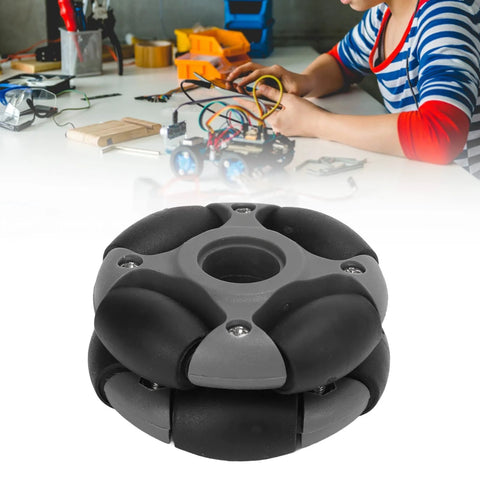360 Degree Omnidirectional Wheel With Double Row Bearings For Robotics in a workshop setting
