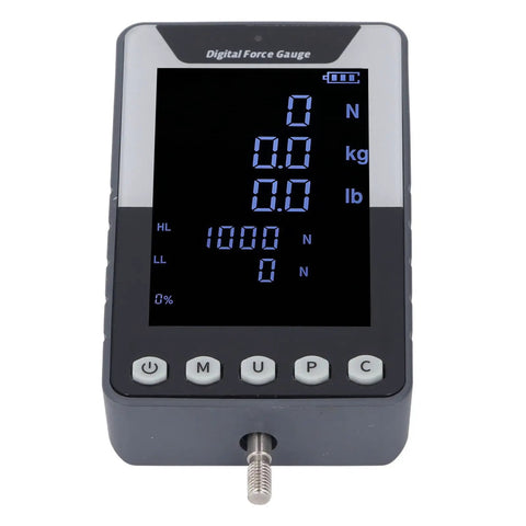 Straight Shooting Digital Force Gauge And Push Pull Meter For Tension And Pressure Testing With 10N Capacity Reversible Color Screen.