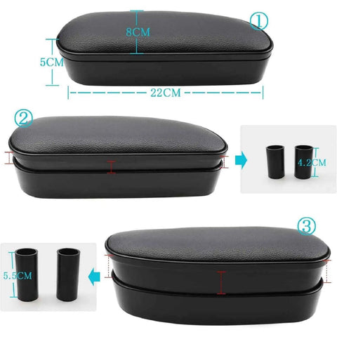 Ergonomic Door Armrest Support Pad For Dodge Ram Promaster 1500 2500 3500, black leather, measures 22cm x 8cm x 5cm.