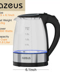 Fast Boil Electric Water Kettle 1.8L With Auto Shut Off Boil Dry Protection BPA Free Borosilicate Glass And Stainless Steel Large Capacity