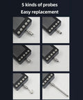 5 probe attachments for No Sweat Handheld Dynamometer With Drop Dead Easy Digital Force Gauge, showing easy replacement features.