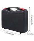 Totally Kickass PP Toolbox With Handle, Portable Organizer Crate For Hand Tools And Measuring Devices, 21x25x7 cm black plastic case.