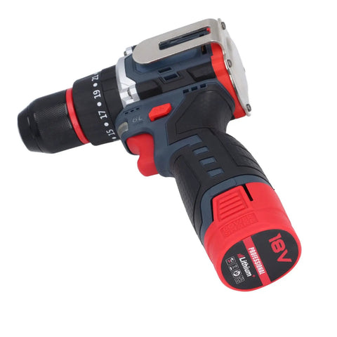Heavy Duty 18V Cordless Drill Set With Brushless Motor And 80 Nm Torque For Home Projects showing drill with ergonomic handle and 18V battery.