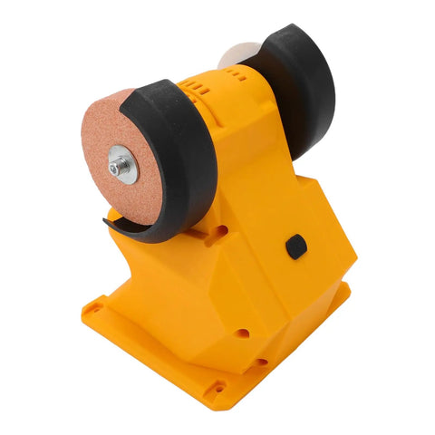 Cordless Mini Bench Grinder Featuring A Rugged Abs Shell, compact design with dual grinding wheels for blade sharpening.