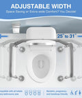 No Sweat Setup Heavy Duty Toilet Safety Rails And Medical Stand Assist For Seniors With Super Solid Bathroom Grab Bars And Totally Reliable Handrail Support Frame, showing adjustable width of 25" to 31".