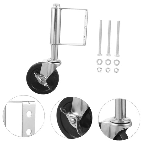 Heavy Duty Spring Loaded Gate Caster With Shock Absorbing Suspension For Buttery Smooth Rolling On Wood And Tubular Farm Gates.