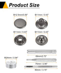 Kickass 24 Piece Leather Snap Fastener Kit 12Mm With Four Piece Press Tool Gunmetal Bronze Silver No Nonsense Quick Grip Hardware Heavy Duty for product size details.