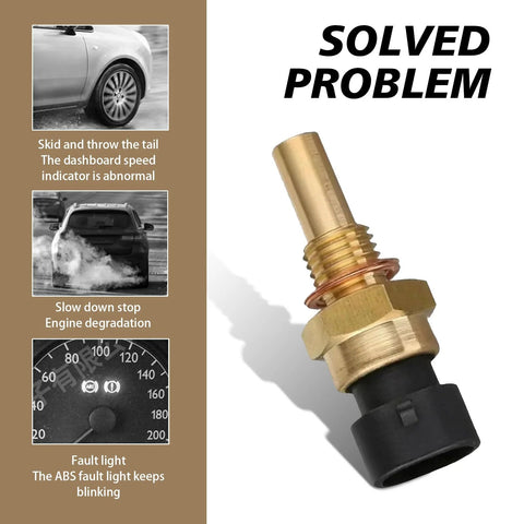 Car coolant temperature sensor, MLY, brass threaded body with 2-pin Delphi-compatible connector, Amazon brand.