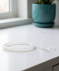 Ice Cream Maker Seal Ring Kit Replacement Gaskets And Valve Stem Parts For Cone Machines O and H shaped silicone gaskets on white table