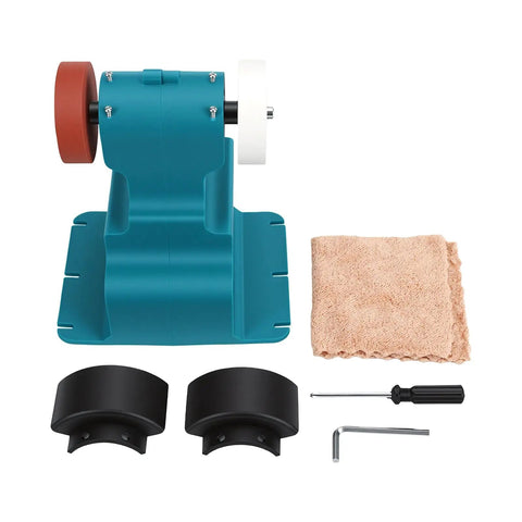 Badass Cordless Bench Grinder Polisher Kit Loaded With Coarse And Fine Grinding Wheels Battery Driven Copper Motor with accessories