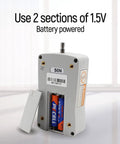 Straight Up 50N Digital Force Gauge Push And Pull Tester Meter showcasing battery compartment with two 1.5V batteries.
