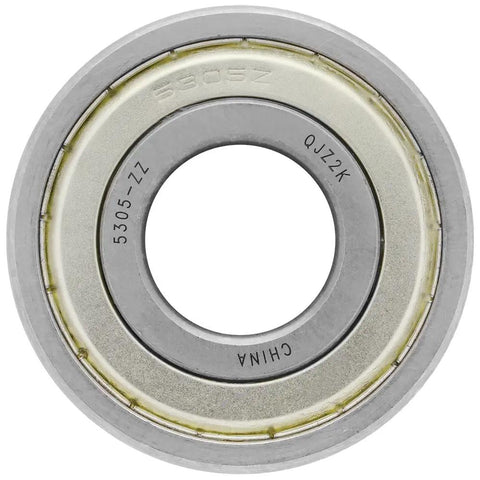 5305-ZZ Double Row Angular Contact Ball Bearing showing dual metal shields, 25mm ID x 62mm OD x 25.4mm Width, for heavy load performance.