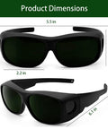 Heavy Duty Laser Protection IPL Safety Glasses With OD4 Plus Shade Rating dimensions 5.5x2.2x1.9 inches, sturdy polycarbonate frames.