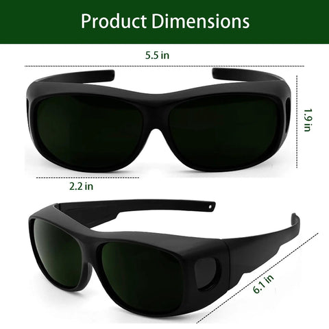 Laser Eye Protection Glasses For IPL Hair Removal and Facial Treatments featuring impact resistant design and broad 200 to 2000nm range dimensions.